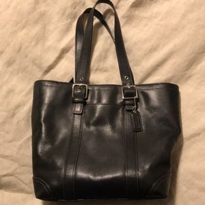 Black leather Coach shoulder bag